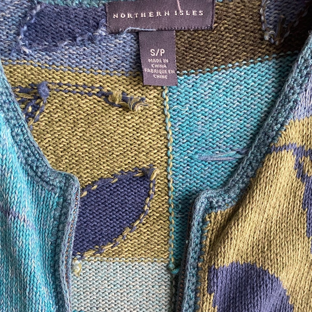 Vintage Northern Isles Patchwork Knit Cardigan - image 8